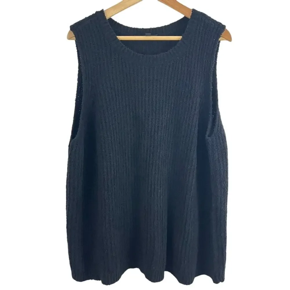 EILEEN FISHER Organic Cotton Blend Fluff Sleeveless Sweater Vest‎ Women Size 3X